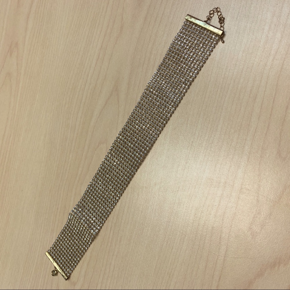 Gold-tone choker with crystals